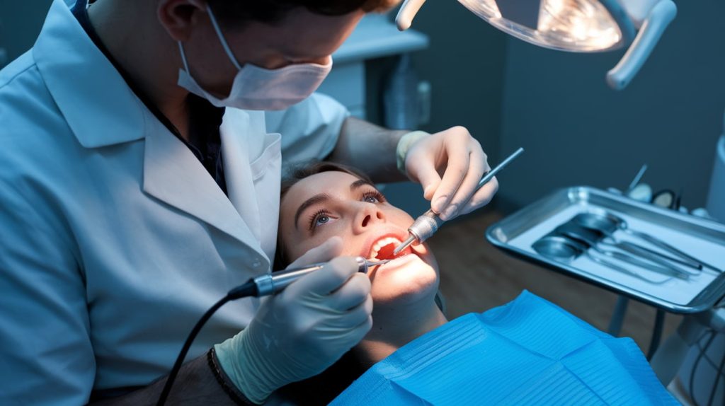 Paciente recibiendo el tratamiento para la extracción de carillas dentales, explicando si se pueden quitar las carillas dentales sin dolor.